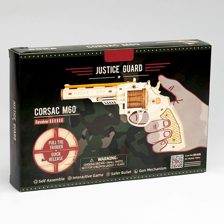 Wooden 3D Puzzle Revolver Kit (Plywood) – view 3