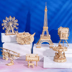 Desktop Ferris Wheel DIY Model Kit — Natural Plywood, 120pcs – view 4