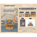 Starry Sky Orrery Music Box — Natural Wood & Colorful Acrylic Planets – view 4