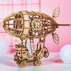 Steampunk Airship Plywood Model Kit — Natural Wood Finish – view 4