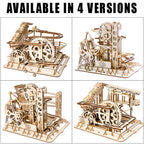 Lift Climber — Wooden Marble Run Kit (Natural Beige Plywood) – view 3