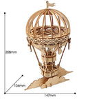 Natural Wood Hot Air Balloon DIY Model – view 4
