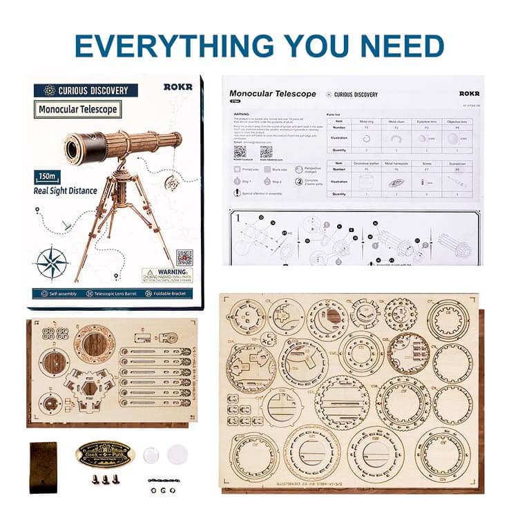 Wooden Telescope DIY Model – view 7