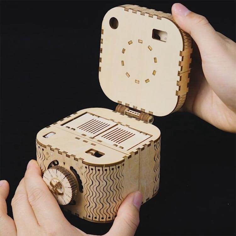Treasure Box with Numerical Code — Wooden Plywood Puzzle Kit (Natural) – view 11