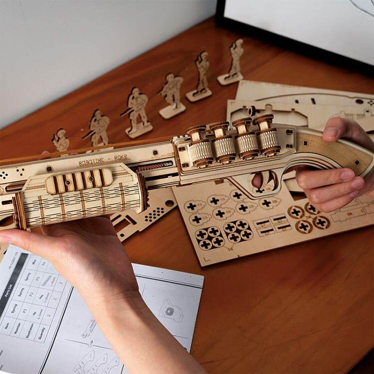 Wooden 3D Shotgun Puzzle Kit — Plywood, 170‑Piece DIY (Non‑Firing) – view 21