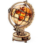 Luminous Globe — Plywood Tabletop Lamp (Brown & Orange, 180 pcs) – view 9