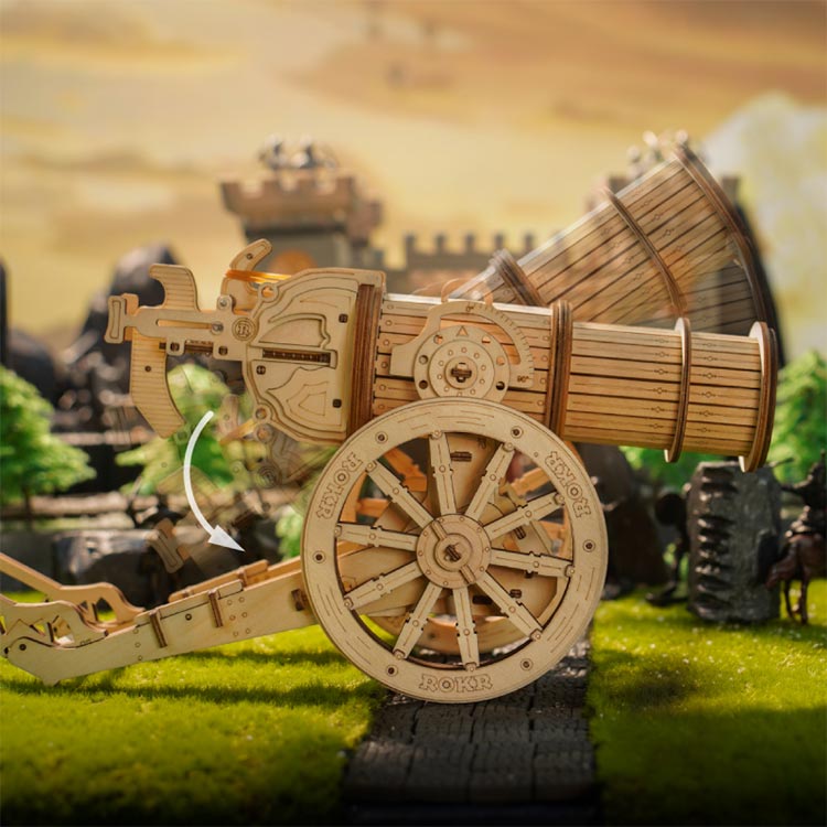 Wheeled Siege Artillery — Plywood Model Kit (Natural Wood, 158 pcs) – view 4