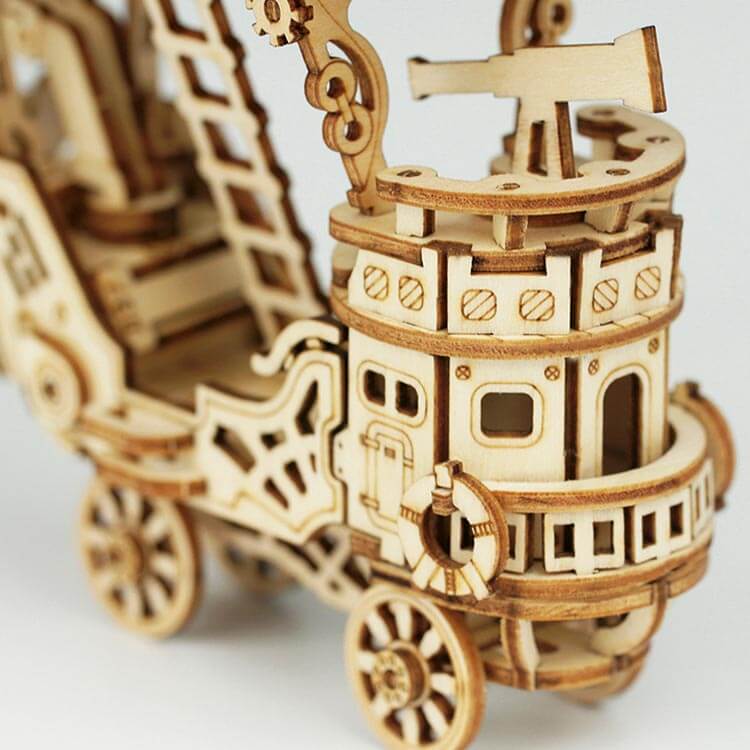 Steampunk Airship Plywood Model Kit — Natural Wood Finish – view 8