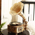 Classic Light Wood Gramophone Kit — USB Motor, Plywood, 424 pcs – view 11