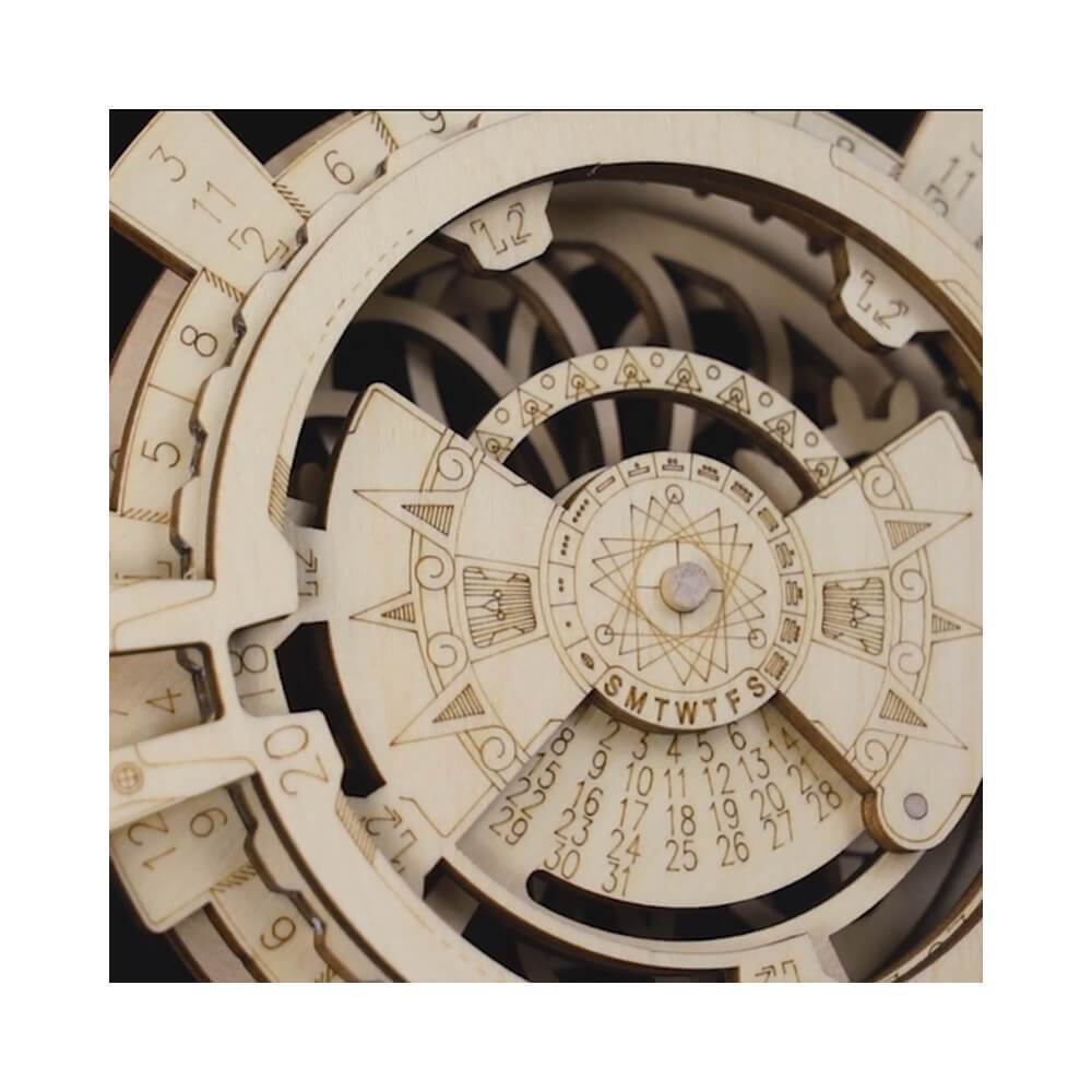 Permanent Calendar — Plywood Mechanical Perpetual Desk Calendar