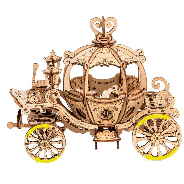 Pumpkin Cart — Birch Wood Model Kit (Light Brown, 182 pcs) – view 9