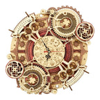 Zodiac Wall Clock — Plywood DIY Clock (Beige & Brown, 168 Pieces) – 3D wooden model kit