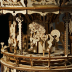 Romantic Carousel — Light Wood Mechanical Music Box (Plywood, Winding) – view 9