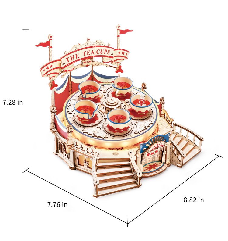 Tilt-A-Whirl Wooden Tea Cups Model – view 2