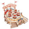 Tilt-A-Whirl Wooden Tea Cups Model — Plywood Tabletop Kit (Red/Blue/White)